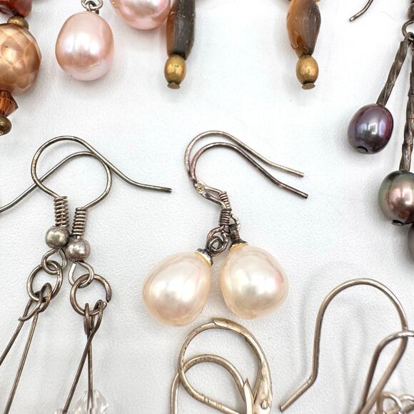 20 Pair Genuine Pearl Shell Earring Lot Pearlcore Sirencore Beach Wedding Bridal - Picture 14 of 16